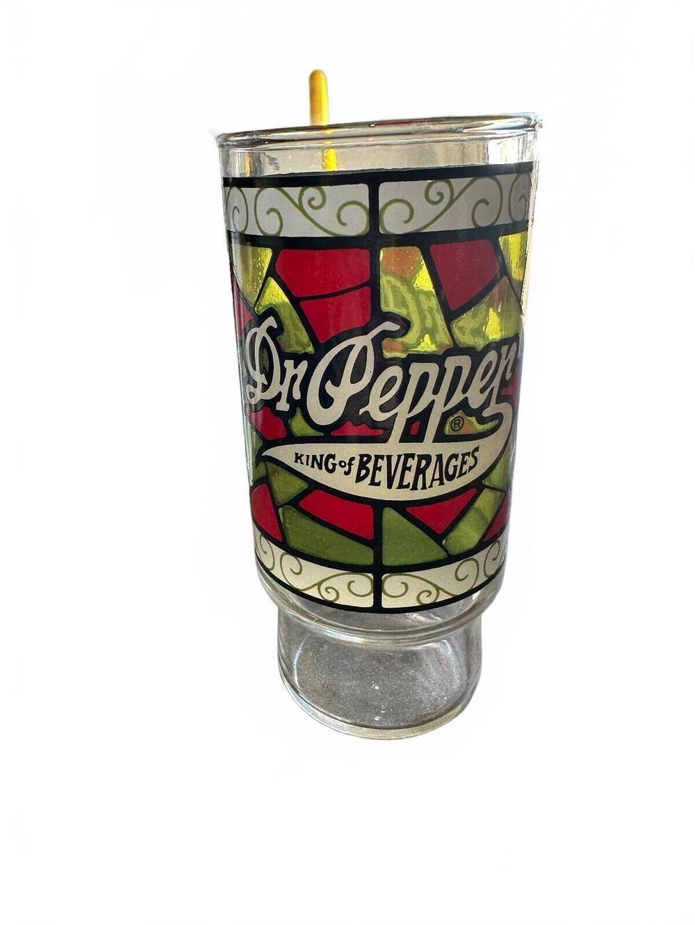 Vintage 1977 Dr Pepper King of Beverages Glass 6"